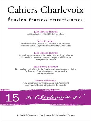 cover image of Cahiers Charlevoix 15